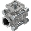 Ball valve Series: VZBE Stainless steel/PTFE Bare stem PN63 Internal thread (NPT) 3/4" (20)